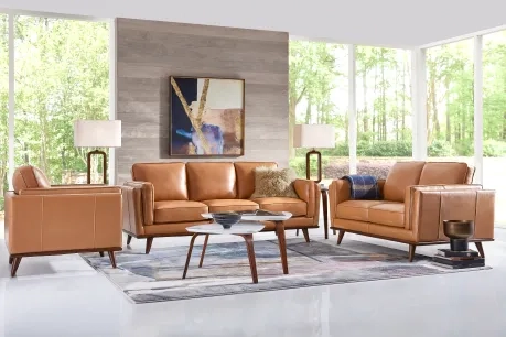 Modern leather living room set