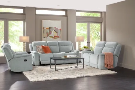 non-power reclining grey living room set  