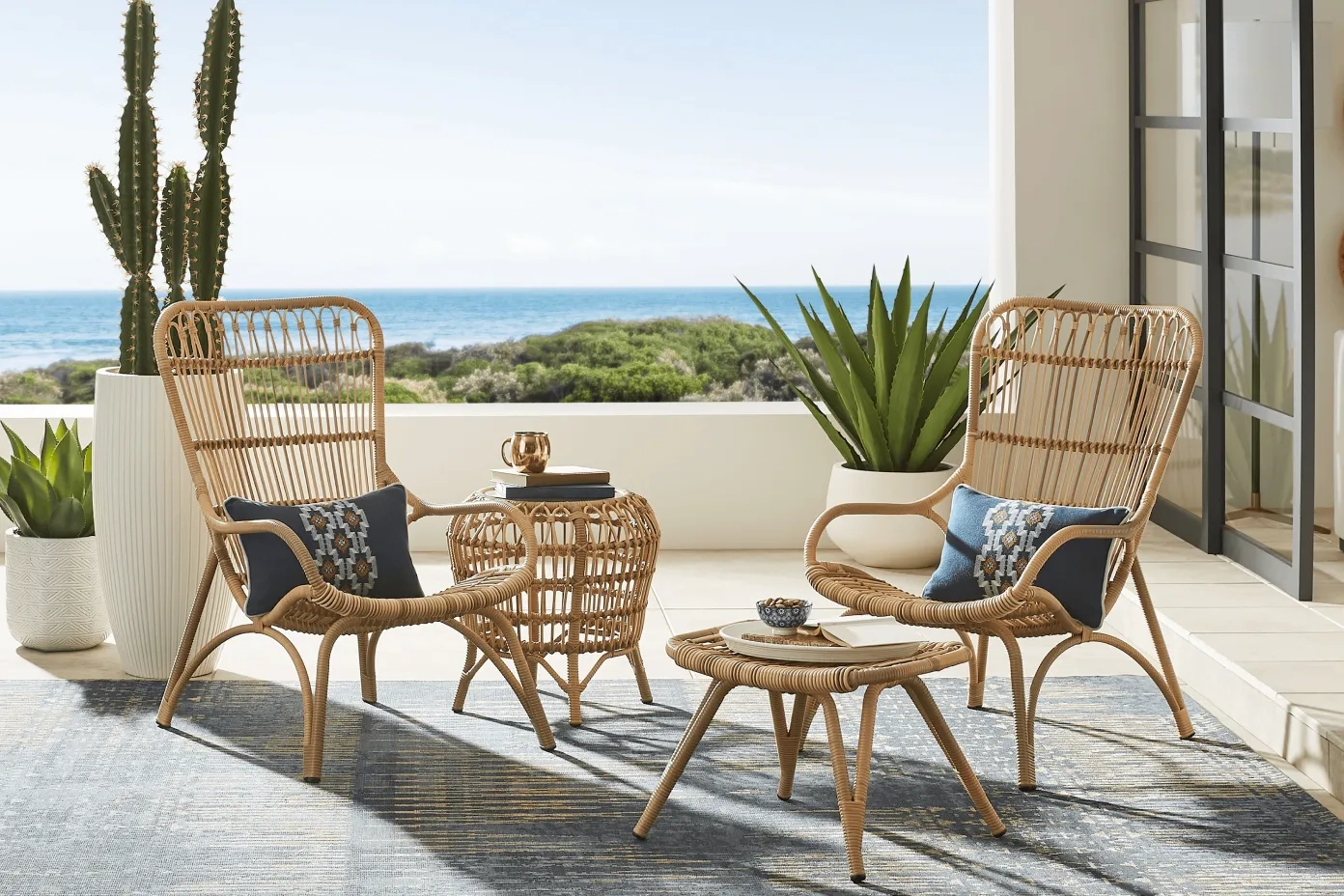 natural finished outdoor chairs with cushions 