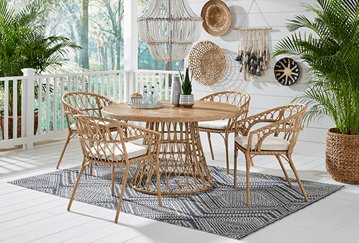 boho patio dining set