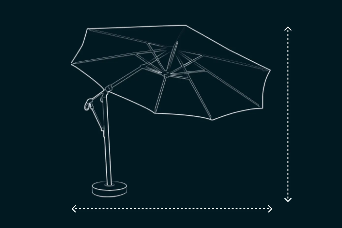 umbrella logo with measurements