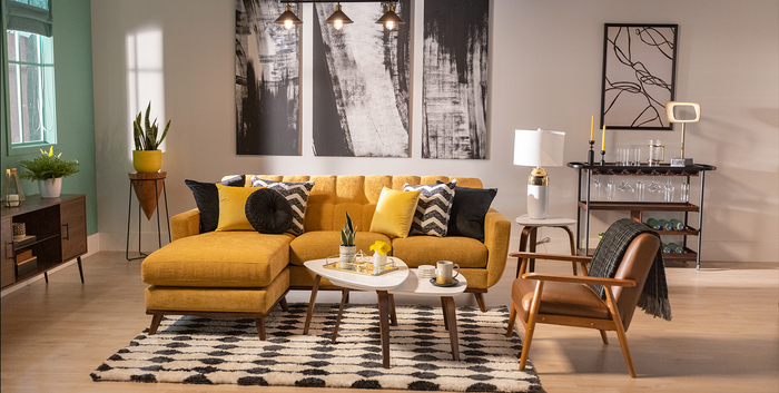 Small yellow sectional from the East Side collection