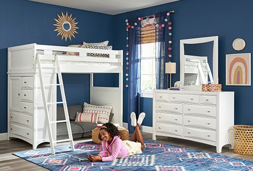 bed desk and dresser set