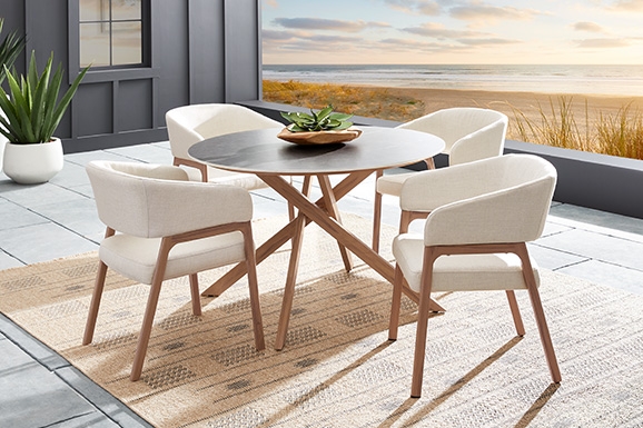 Rooms to go rattan best sale dining set