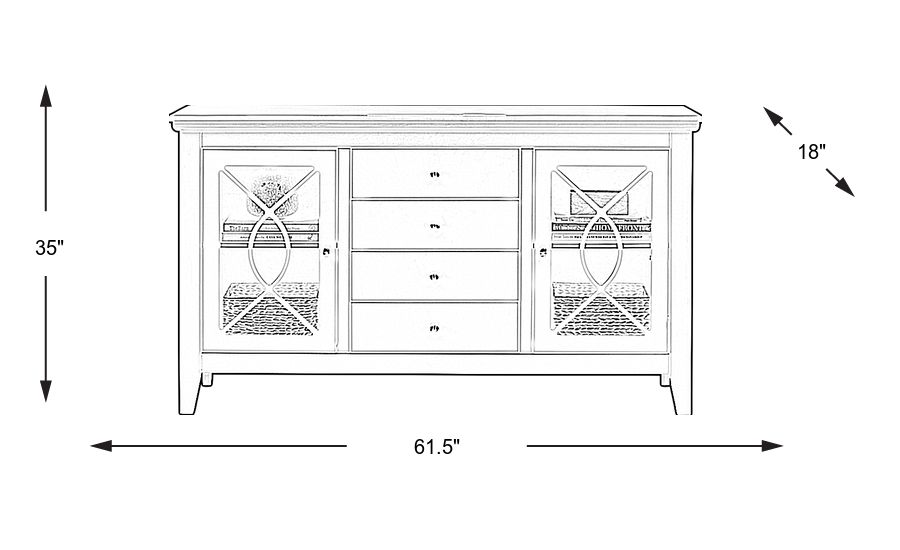 Abbie Navy 62 in. Console - Rooms To Go