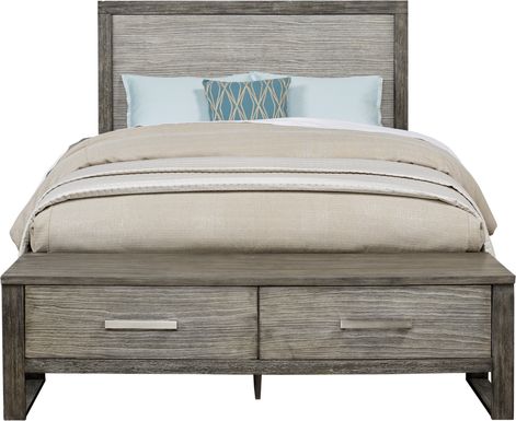 Abbott Gray 3 Pc King Panel Bed with Storage