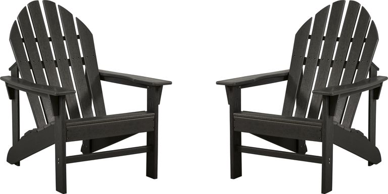 Addy Black Outdoor Adirondack Chair, Set of 2