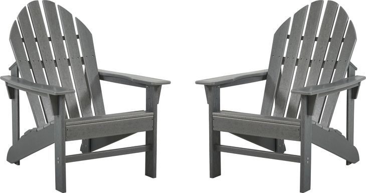 Addy Gray Outdoor Adirondack Chair, Set of 2
