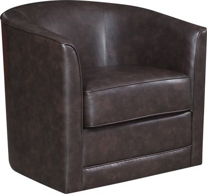 Adelta Dark Brown Accent Swivel Chair