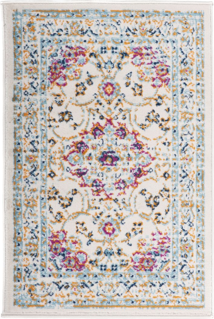 Area Rugs 63x48in Pink and Blue Flowers Thick Soft Non-Shedding Indoor Home Decor for Living Room Bedroom Kitchen 