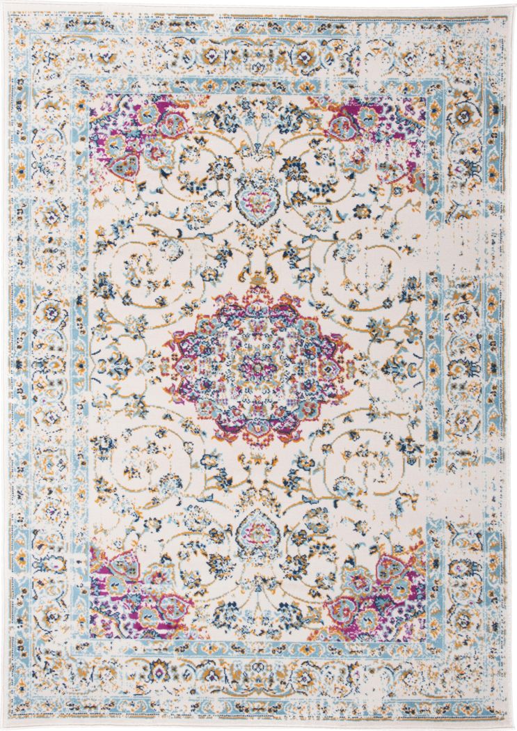 Area Rugs 63x48in Pink and Blue Flowers Thick Soft Non-Shedding Indoor Home Decor for Living Room Bedroom Kitchen 