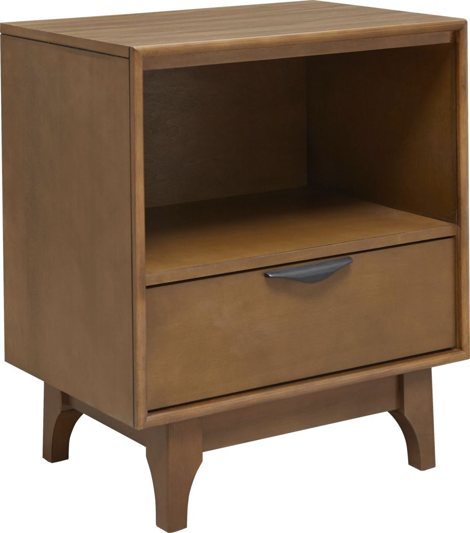 Hearth & Hand with Magnolia Wood & Cane Transitional Nightstand in Brown we take customers as