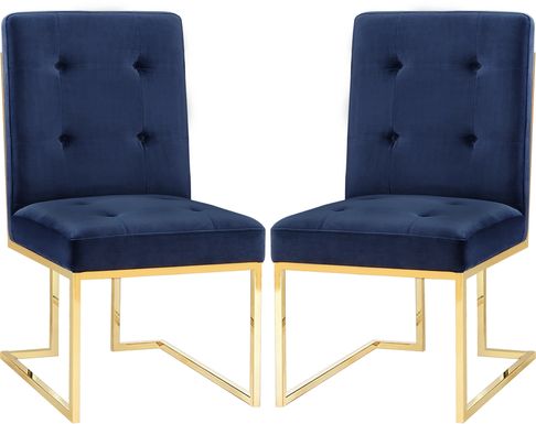 Akiko Navy Dining Chairs (Set of 2)