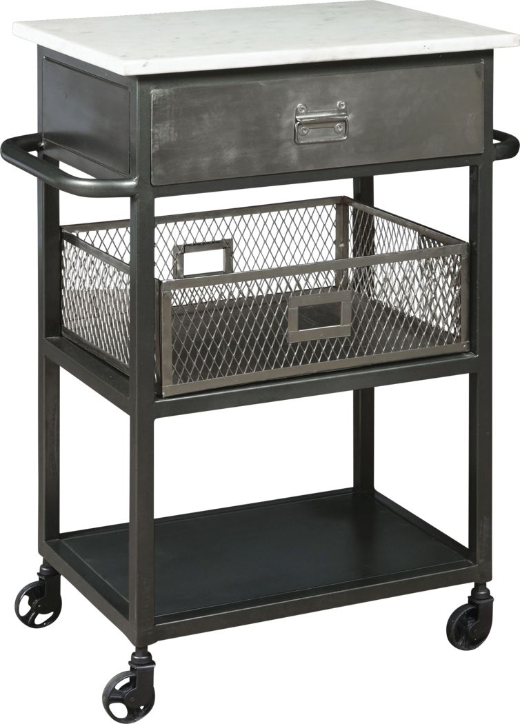 outdoor teak bar cart on Alderbrooke Gray Bar Cart Rooms To Go