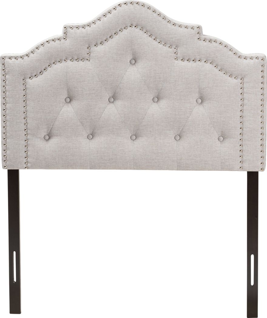 Greyish Beige Baxton Studio Jardan Fabric Upholstered Headboard King