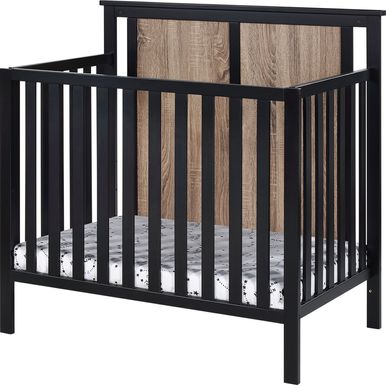 Allsky Black Crib with Mattress Pad