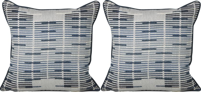Ambient Denim Blue Indoor/Outdoor Accent Pillow, Set of Two