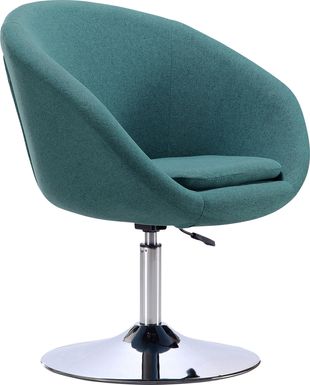 Amparoo Light Blue Swivel Accent Chair