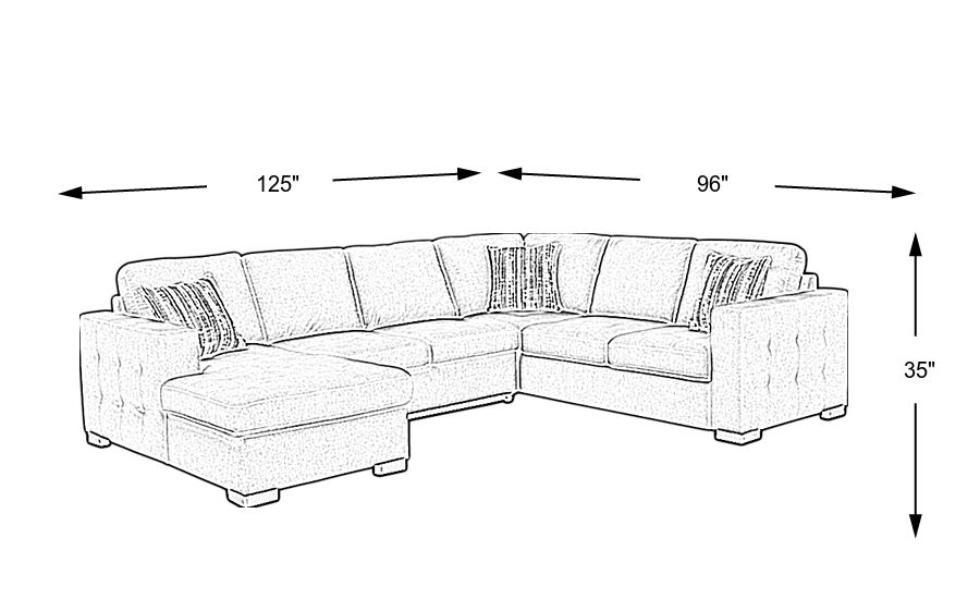 Angelino Heights Gray 3 Pc Sleeper Sectional - Rooms To Go