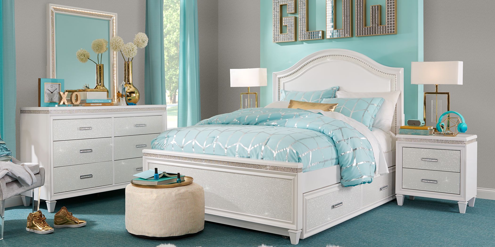 Girls Twin Size Bedroom Furniture Set, Twin Bed Collections