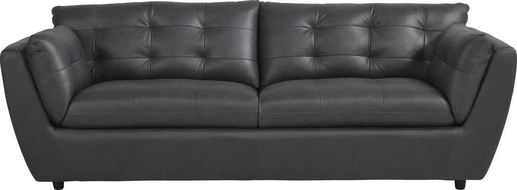 Aragon Blue Leather Sofa