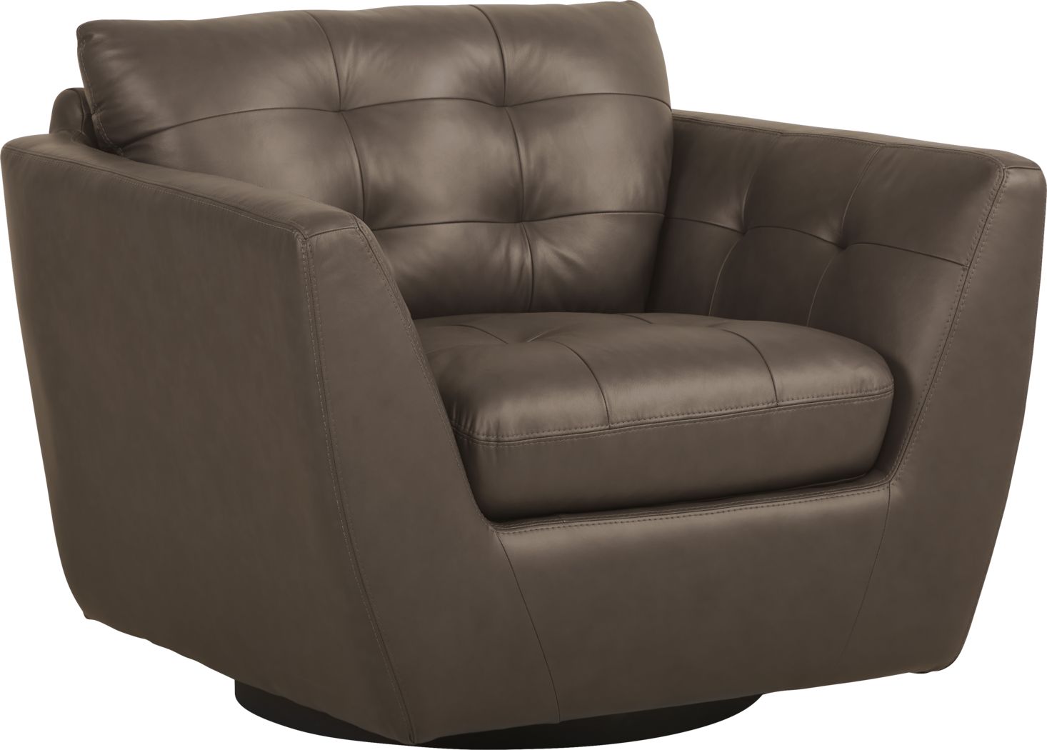 Aragon Brown Leather Swivel Chair - Rooms To Go