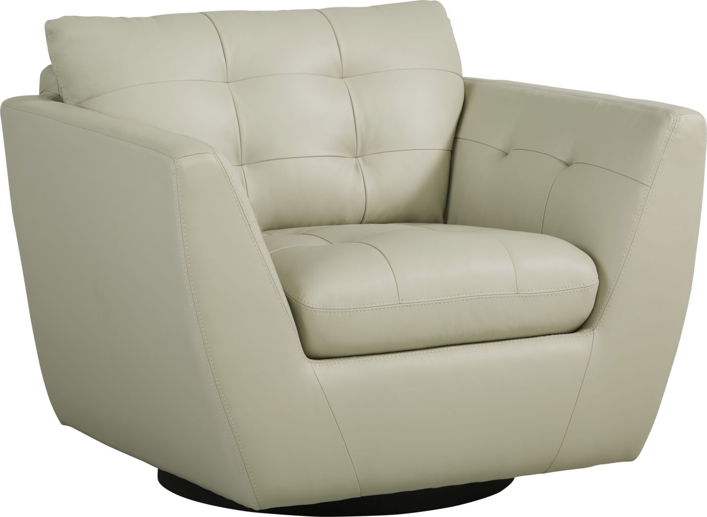 Aragon Platinum Leather Swivel Chair Rooms To Go