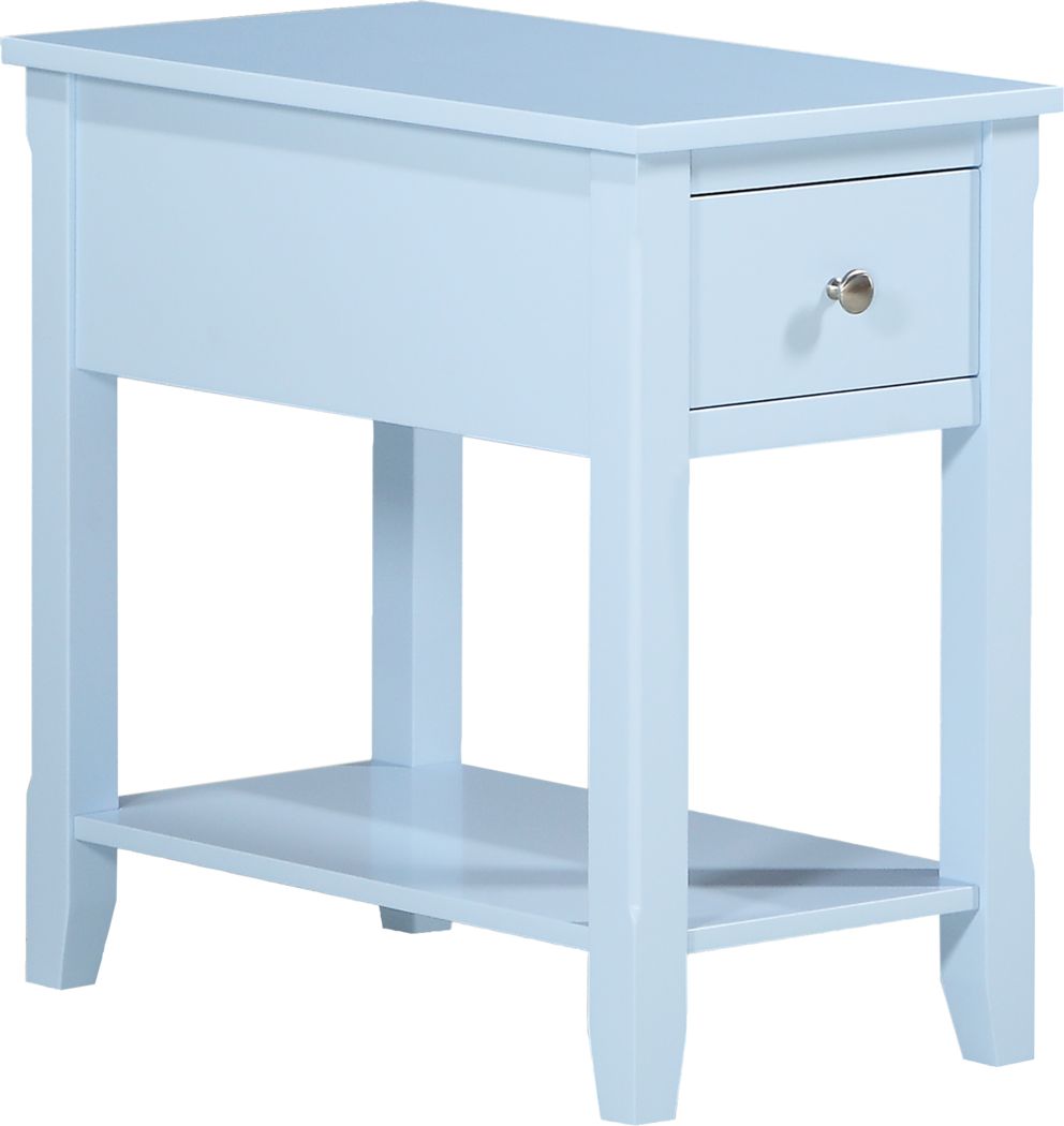 Blue Accent Tables Round Small Tall, Light Blue Chairside Table