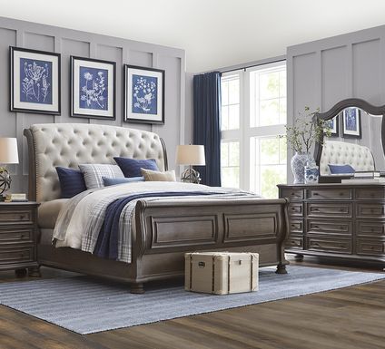 Upholstered Tufted Queen Bedroom Sets, Tufted Queen Bed Set