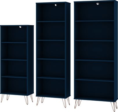 Arzano Blue 3 Pc Bookcase