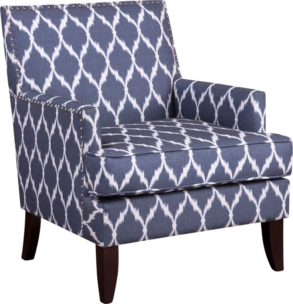 Aubinwood Blue Pattern Accent Chair - Rooms To Go