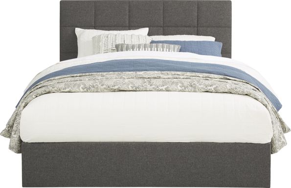 Aubrielle Gray 3 Pc King Square Upholstered Bed
