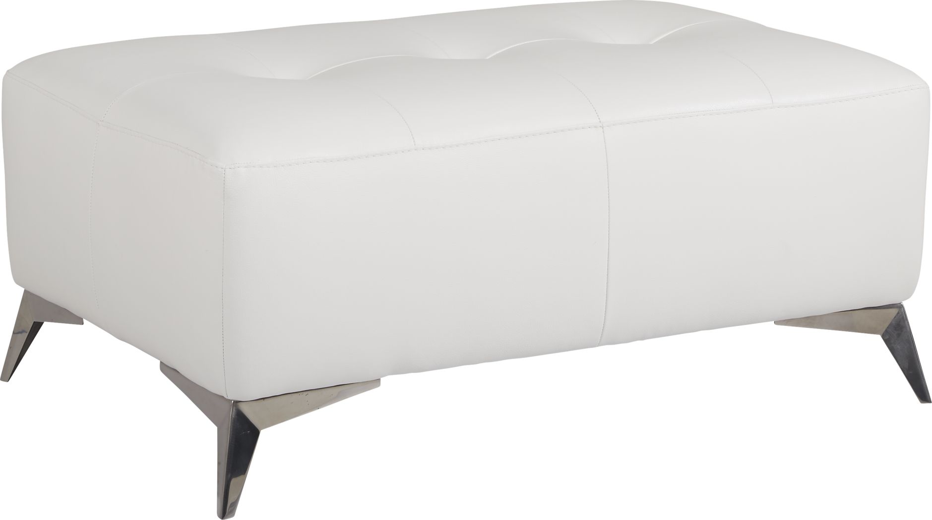 White Leather Ottomans Storage