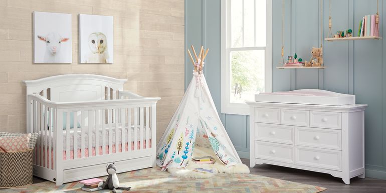 Baby Cache Harborbridge White 6 Pc Nursery with Toddler & Conversion Rails