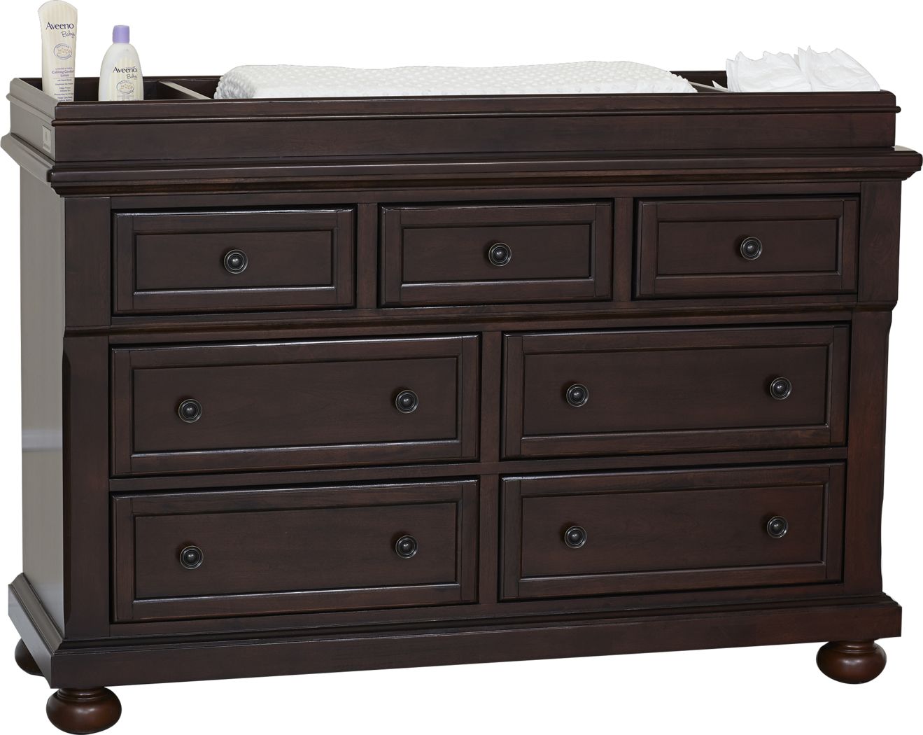 changing table dark wood