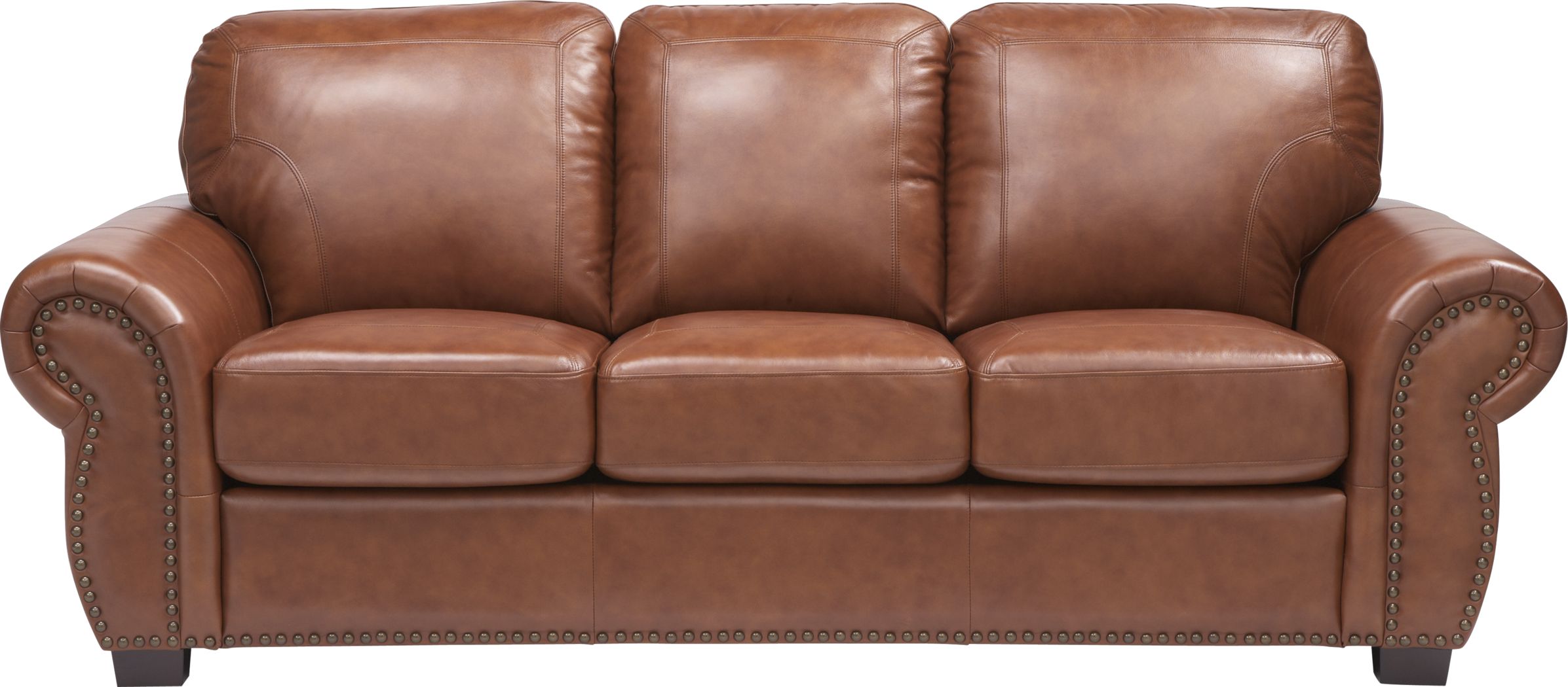 balencia light brown leather sofa