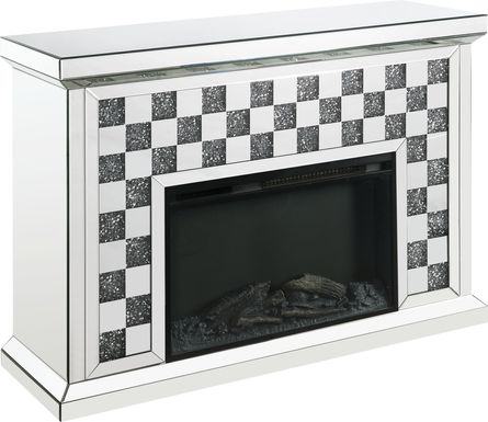 Barnoak Silver 48 in. Console, With Electric Fireplace