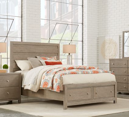 Barringer Place Gray 7 Pc King Panel Bedroom with Storage