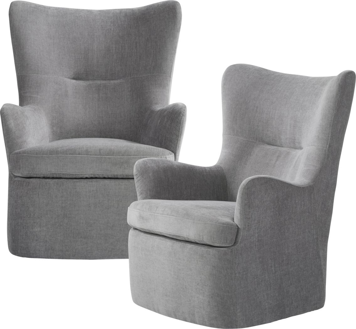 Barsha Heights Gray Swivel Glider Chair (Set of 2) - Rooms To Go