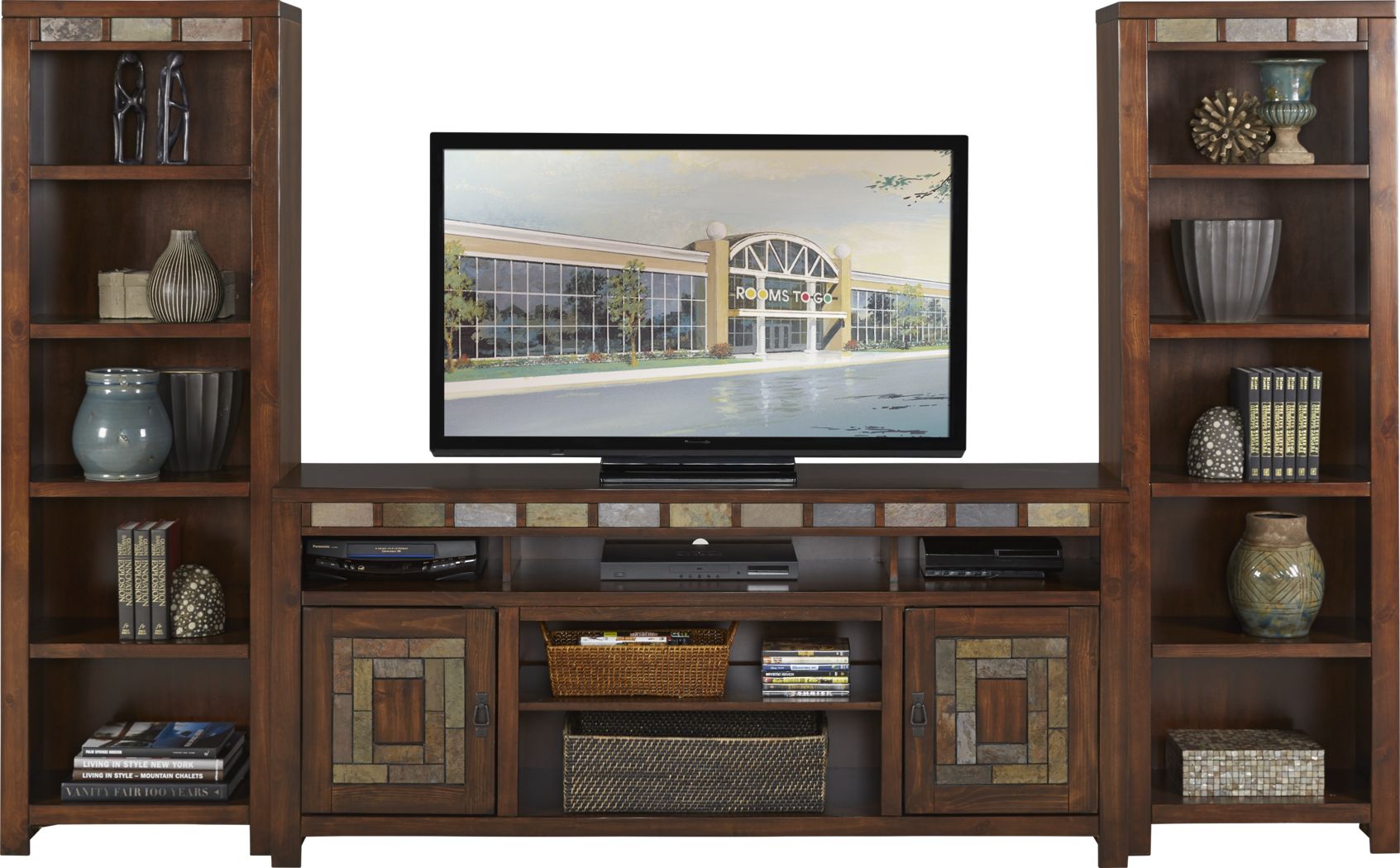 Bartlett II Cherry 3 Pc Wall Unit - Rooms To Go