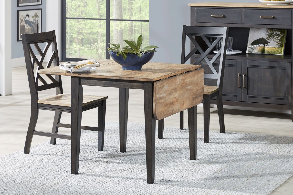 Beacon Street Brown Dark Wood Drop Leaf Dining Table Rooms To Go