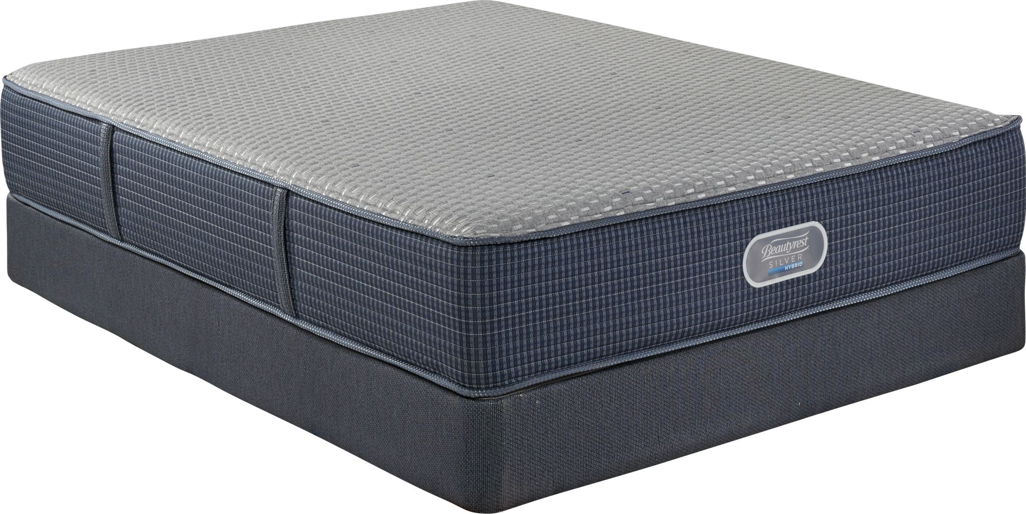 Beautyrest Silver Hybrid Pearl White Low Profile Queen Mattress Set Rooms To Go