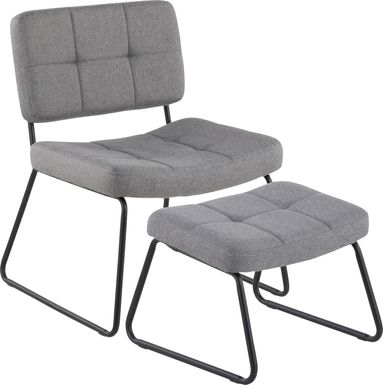 Beechtree Gray Accent Chair and Ottoman