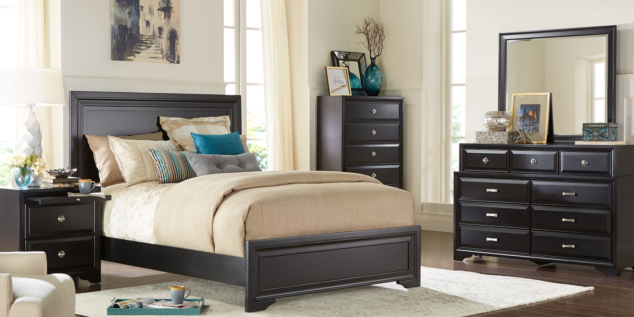 Belcourt Black 5 Pc Queen Panel Bedroom Rooms To Go