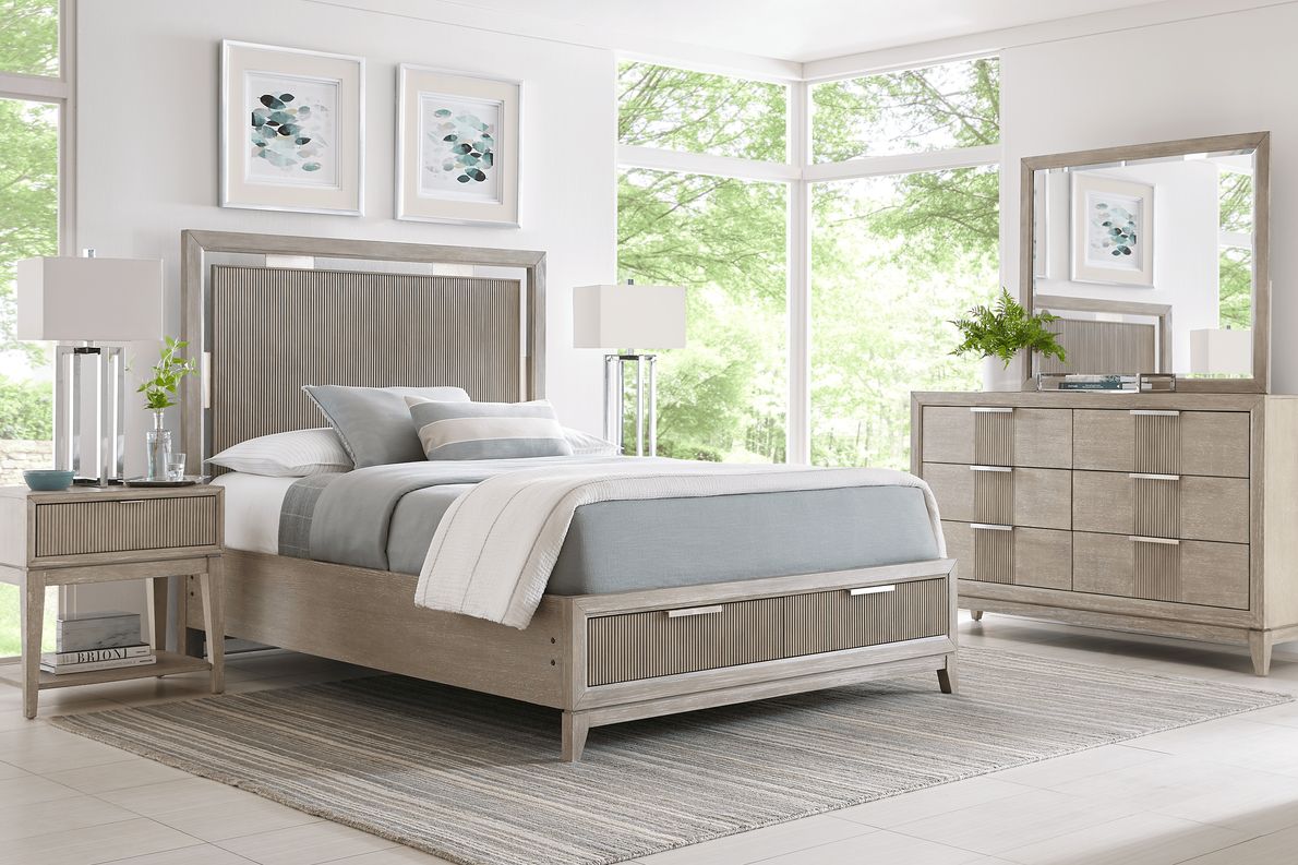 Bellante Gray 3 Pc King Panel Bed With Storage - Rooms To Go