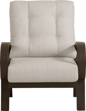 Bermuda Bay Aged Bronze Outdoor Club Chair with Rollo Linen Cushions