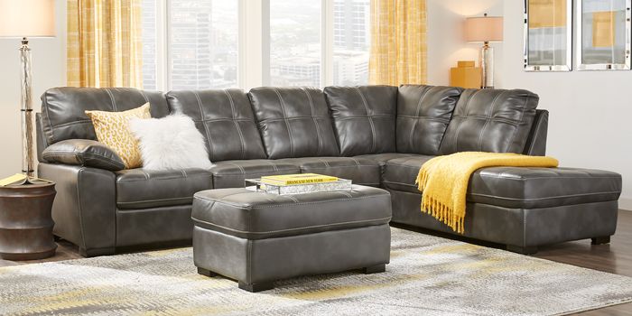 Bexley Square Slate 3 Pc Sectional Living Room