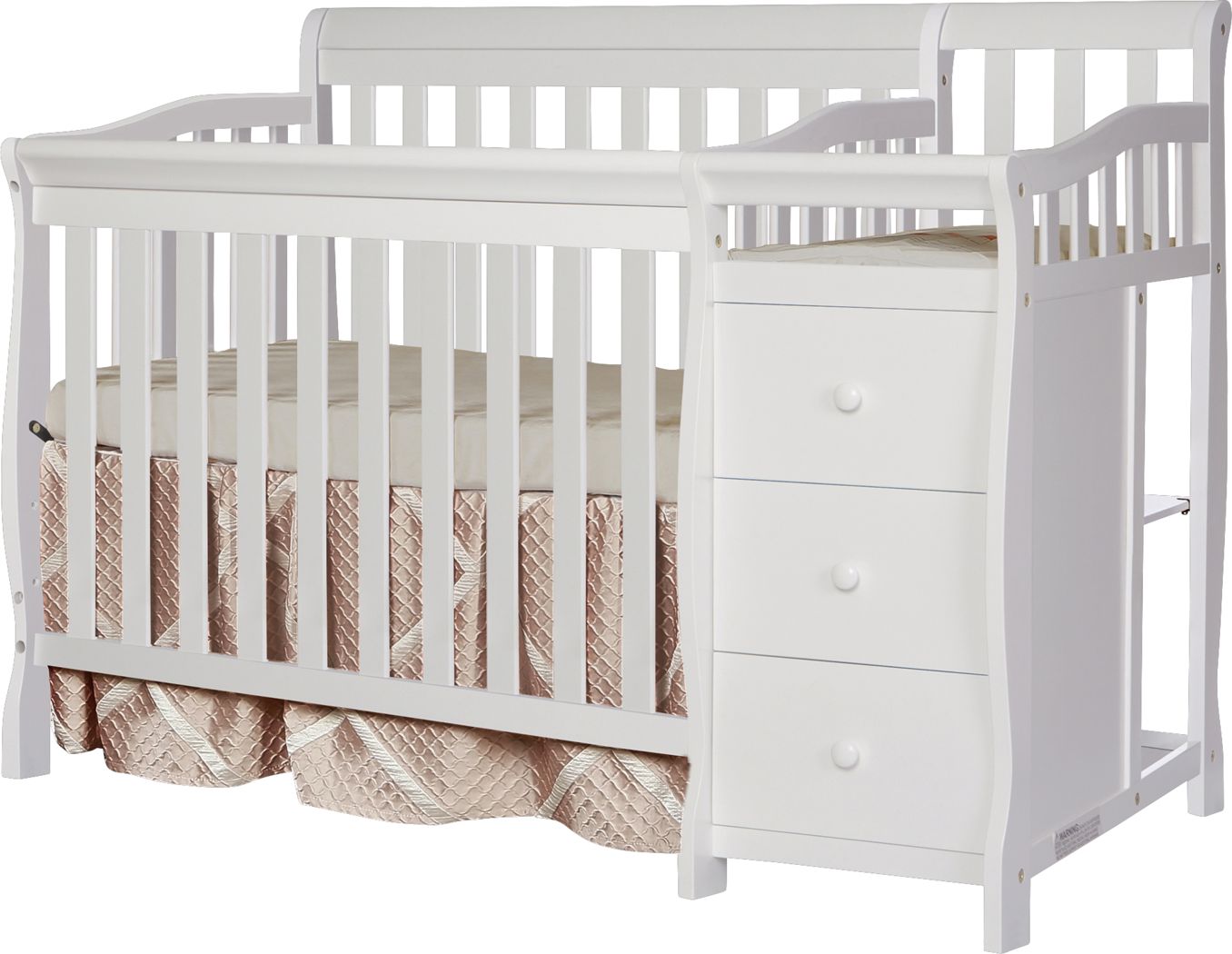 Brentley White Mini Convertible Crib And Changer Rooms To Go