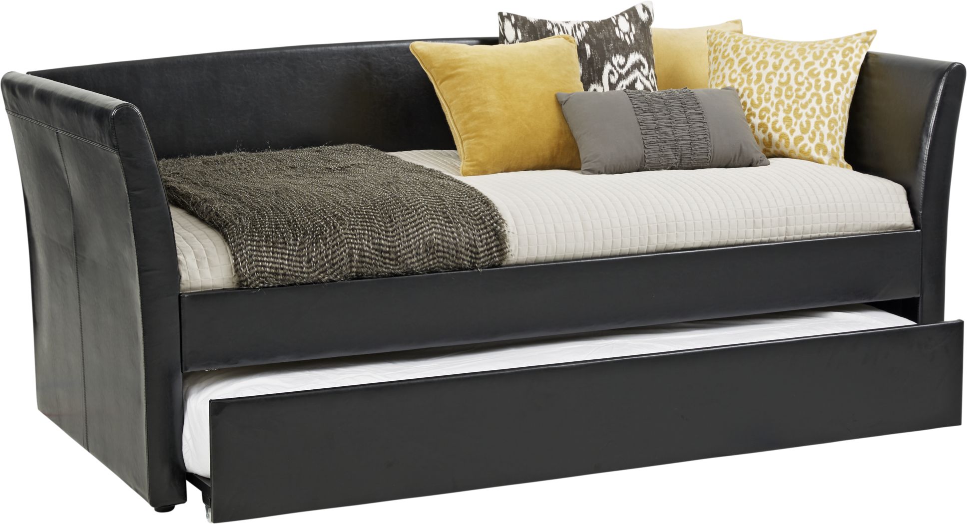 Leather Daybeds With Trundle, Faux Leather Daybed With Trundle