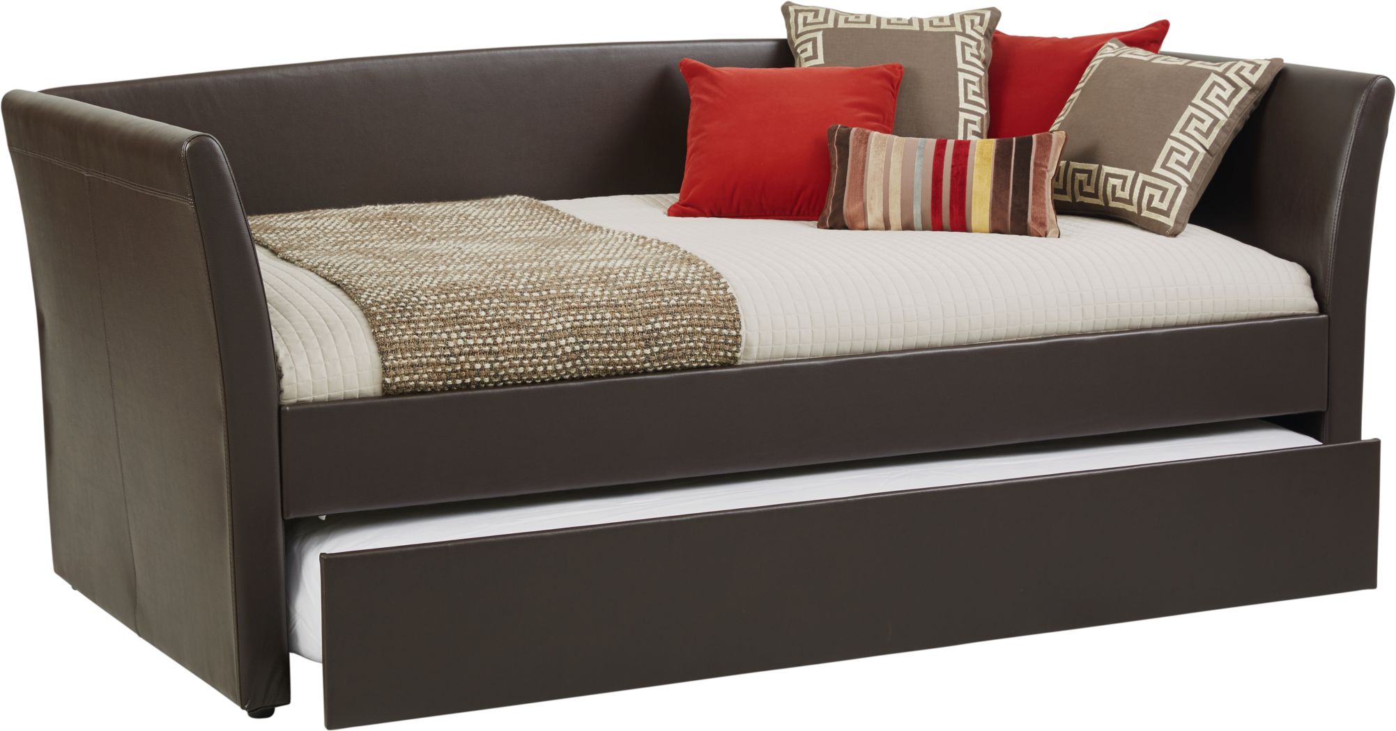 Leather Daybeds With Trundle, Brown Leather Daybed With Trundle